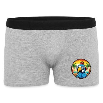 Papagei Lustige Cartoon Sommer Strand Sonnenbrille Cool - Männer Boxer Shorts - Grau meliert - Vorne