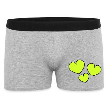 ICH LIEBE DICH. ICH LIEBE DICH. LIEBE. LIEBE. HERZ - Männer Boxer Shorts - Grau meliert - Vorne