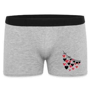Coeur Guirlande Plusieurs Coeurs - Boxer Homme - gris chiné - Devant