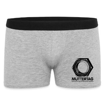Muttertag ist nur eine Erfindung der Industrie - Männer Boxer Shorts - Grau meliert - Vorne