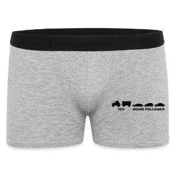 Ich, meine Follower - Bauer Landwirt - Männer Boxer Shorts - Grau meliert - Vorne