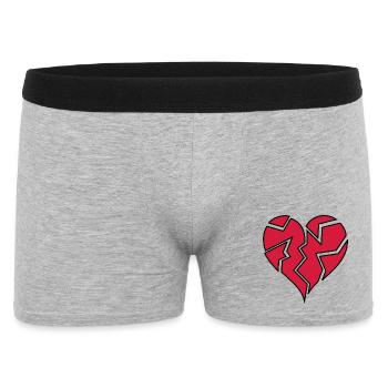 HEARTBROKEN <3 - Männer Boxer Shorts - Grau meliert - Vorne