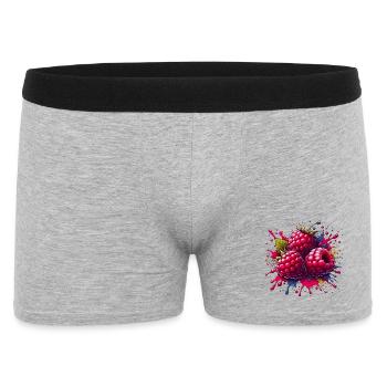 Himbeeren-Farbexplosion - Männer Boxer Shorts - Grau meliert - Vorne