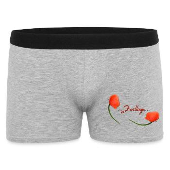 Zwillinge Mohn Klatschmohn Sternzeichen Zwillinge - Männer Boxer Shorts - Grau meliert - Vorne