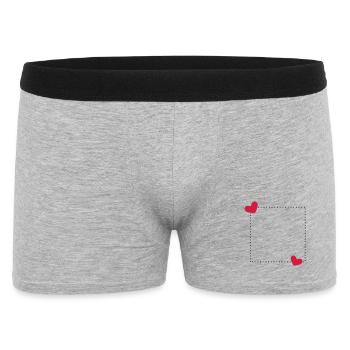 Herz Rahmen Ornament Linie Dekoration - Männer Boxer Shorts - Grau meliert - Vorne