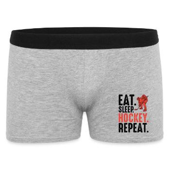 Silhouette du joueur de hockey rouge - Boxer Homme - gris chiné - Devant