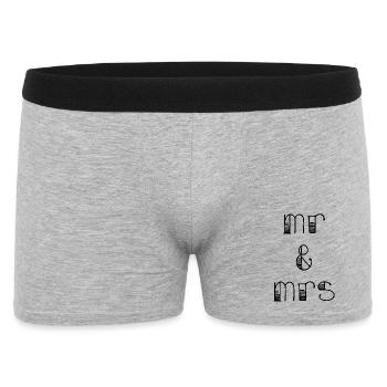 ICH LIEBE DICH. ICH LIEBE DICH. LIEBE. LIEBE. HERZ. HEIRAT - Männer Boxer Shorts - Grau meliert - Vorne