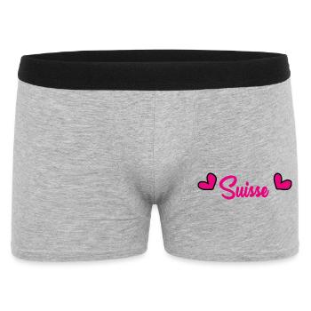 SUISSE. HUMOUR. PAYS. DRAPEAU. GENEVE. LAUSANNE - Boxer Homme - gris chiné - Devant