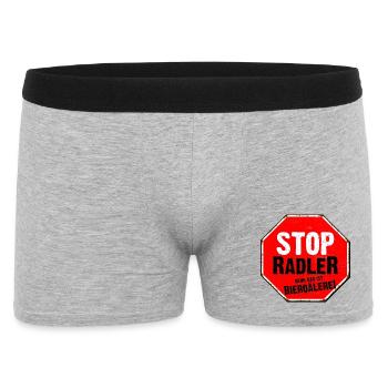 Radler ist Bierquälerei - Männer Boxer Shorts - Grau meliert - Vorne
