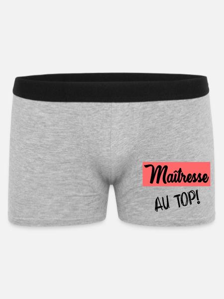 MERCI. MAÎTRESSE. MAÎTRE. MERCI MAÎTRESSE - Boxer Homme - gris chiné