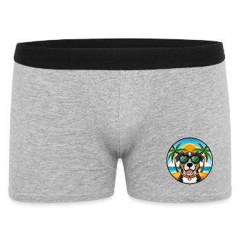 Großer Schweizer Sennenhund Rasse Cartoon Beach - Männer Boxer Shorts - Grau meliert - Vorne