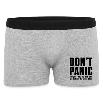 "DON'T PANIC" – The cult shirt - Men's Boxer Shorts - heather grey - Front