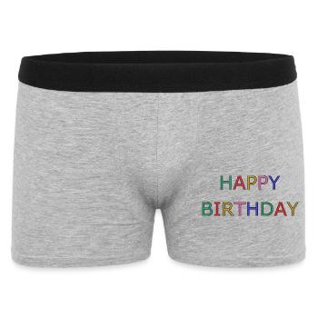 HAPPY BIRTHDAY - Boxer Homme - gris chiné - Devant