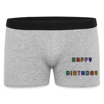 HAPPY BIRTHDAY - Boxer Homme - gris chiné - Devant