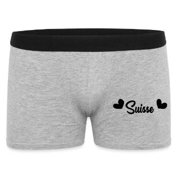 SUISSE. HUMOUR. PAYS. DRAPEAU. GENEVE. LAUSANNE - Boxer Homme - gris chiné - Devant