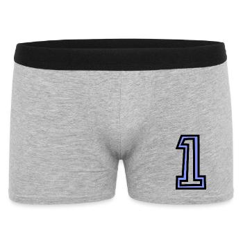 1. 1 JAHR. 1. JAHRESTAG. 1 JAHR GEBURTSTAG - Männer Boxer Shorts - Grau meliert - Vorne