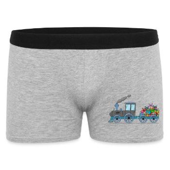 Children's train railway with trailer grey - Men's Boxer Shorts - heather grey - Front