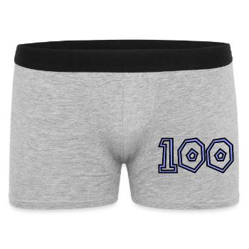 100. 100 JAHRE. 100-JÄHRIGES JUBILÄUM. 100. GEBURTSTAG - Männer Boxer Shorts - Grau meliert - Vorne