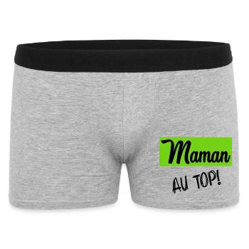 MAMA - Männer Boxer Shorts - Grau meliert - Vorne