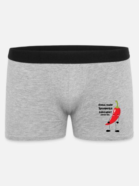 Würzig, aber trotzdem liebenswert - Männer Boxer Shorts - Grau meliert