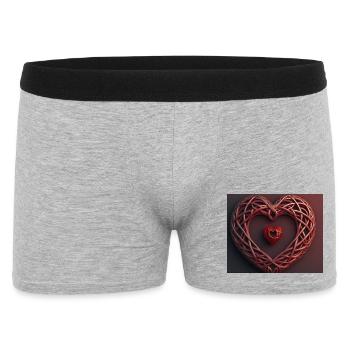 Gewebtes Rattanherz in der Mitte - Männer Boxer Shorts - Grau meliert - Vorne
