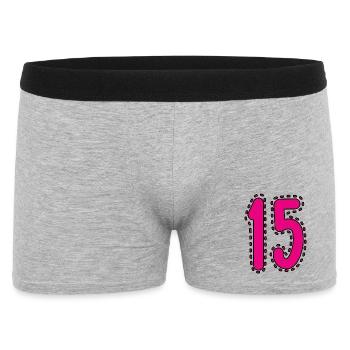 15. 15 ANS. 15e ANNIVERSAIRE. ANNIVERSAIRE 15 ANS. - Boxer Homme - gris chiné - Devant