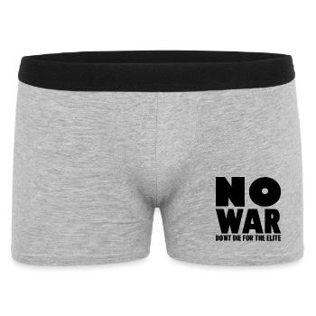 NO WAR Don´t die for the elite - Männer Boxer Shorts - Grau meliert - Vorne
