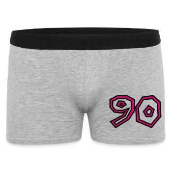 90. 90 JAHRE. 90-JÄHRIGES JUBILÄUM. 90-JÄHRIGES JUBILÄUM. - Männer Boxer Shorts - Grau meliert - Vorne