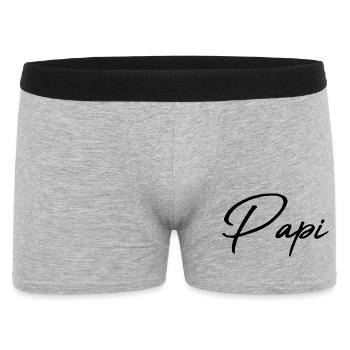 PAPI. PAPA. FÊTE DES PÈRES. BONNE FÊTE PAPA - Boxer Homme - gris chiné - Devant