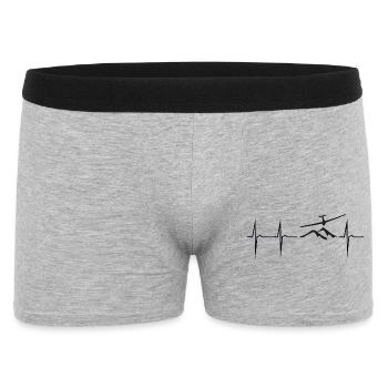 mein herz schlägt für segelflugzeug - Männer Boxer Shorts - Grau meliert - Vorne