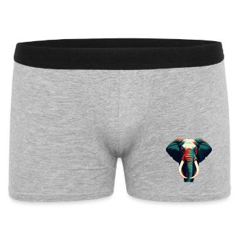 Elefant Cartoon Figur Buntes Haustier Tier - Männer Boxer Shorts - Grau meliert - Vorne