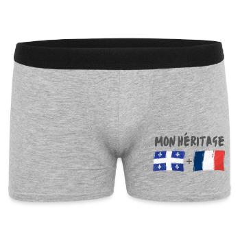 mon héritage france et québec - Boxer Homme - gris chiné - Devant