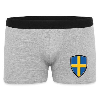 SWEDEN FLAG SHIELD - Boxer Homme - gris chiné - Devant