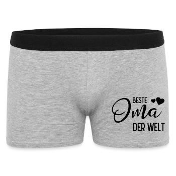Beste Oma der Welt - Männer Boxer Shorts - Grau meliert - Vorne