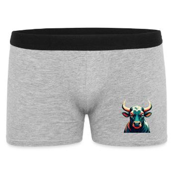 Taureau Personnage De Dessin Animé Animal De Compagnie Coloré - Boxer Homme - gris chiné - Devant
