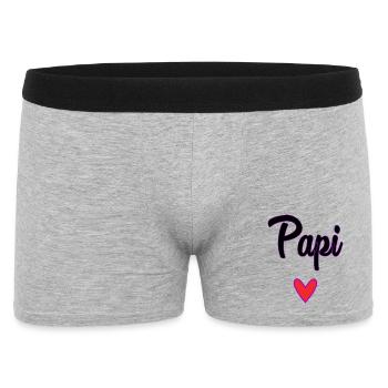 PAPI. PAPA. FÊTE DES PÈRES. BONNE FÊTE PAPA - Boxer Homme - gris chiné - Devant