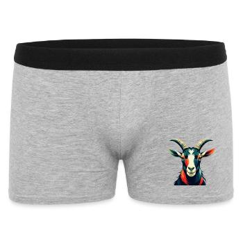 Ziege Cartoon Figur Buntes Haustier Tier - Männer Boxer Shorts - Grau meliert - Vorne