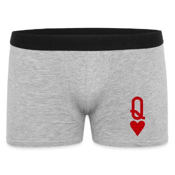 Poker Playing Card - Queen of Hearts - Men's Boxer Shorts - heather grey - Front