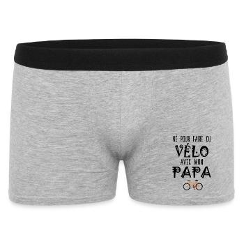 Né pour faire du vélo avec mon papa – Body Bébé - Boxer Homme - gris chiné - Devant