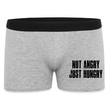Pas en colère, juste faim - je ne suis pas contrarié, juste - Boxer Homme - gris chiné - Devant