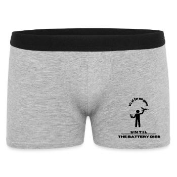 It's all fun and games until the battery dies - Männer Boxer Shorts - Grau meliert - Vorne