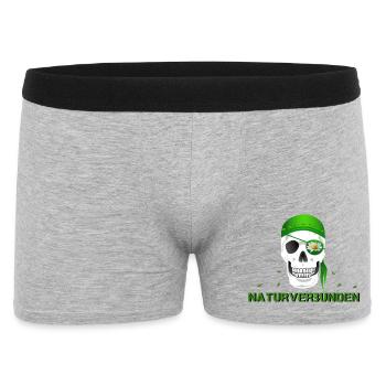 Totenkopf naturverbunden Margerite - Männer Boxer Shorts - Grau meliert - Vorne