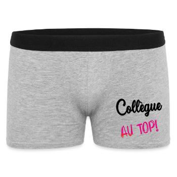 COLLEGUE. HUMOUR. RETRAITE. RETRAITE. RETRAITEE - Boxer Homme - gris chiné - Devant