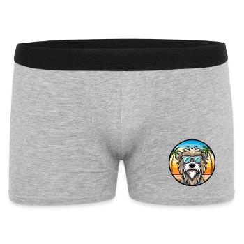 Bergamasker Schäferhund Rasse Cartoon Sonnenbrille - Männer Boxer Shorts - Grau meliert - Vorne