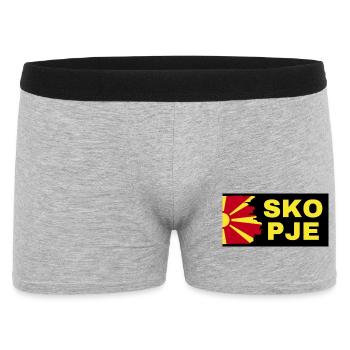 La ville de Skopje avec le drapeau de la Macédoine du Nord - Boxer Homme - gris chiné - Devant