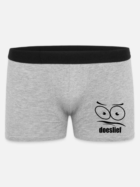doeslief flehende Augen mit Fragezeichen-Blick - Männer Boxer Shorts - Grau meliert