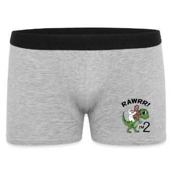 Je suis 2 anniversaire de dinosaures - Boxer Homme - gris chiné - Devant