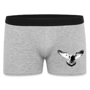 Falke schwarzweiß - Männer Boxer Shorts - Grau meliert - Vorne
