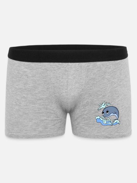whale - Men's Boxer Shorts - heather grey