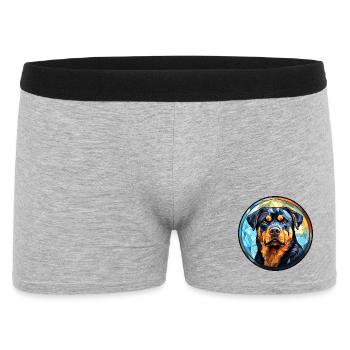 Rottweiler Hunderasse Aquarellglas - Männer Boxer Shorts - Grau meliert - Vorne